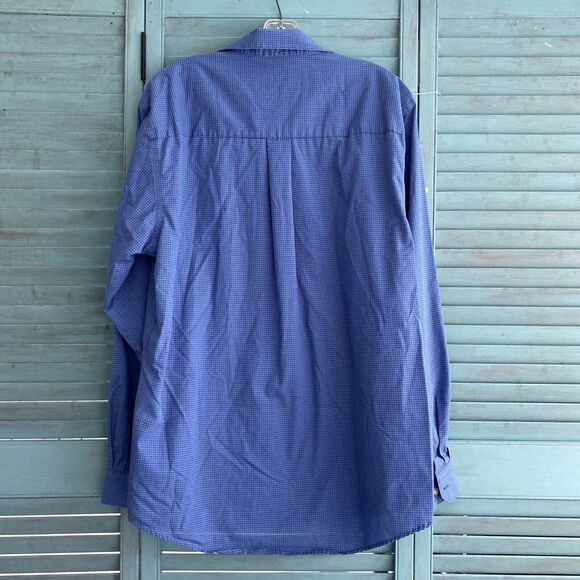 Van Heusen Classic Fit Men's Button Up Collard Shirt ~ Sz L 16.5 ~ Blue - Picture 3 of 3